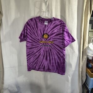 Bahamas Unisex Medium Violet Tie Dyed Heavy Cotton Tee With graphic Design